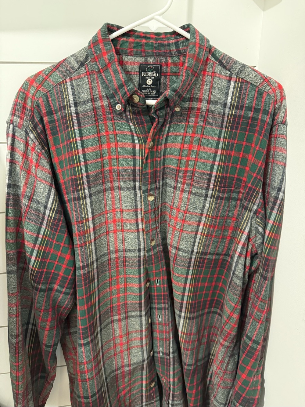 RedHead Red, Green & Gray Plaid Button-Down Shirt